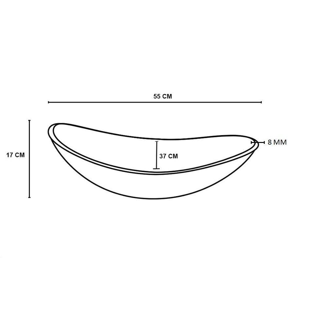 Cuba Vidro Oval 55cm Vermelho Fosco | Moderna