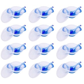 Prato e Colher Refeição Infantil Azul Libaby - Kit com 12 Unidades
