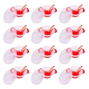 Prato e Colher Refeição Infantil Rosa Libaby - Kit com 12 Unidades