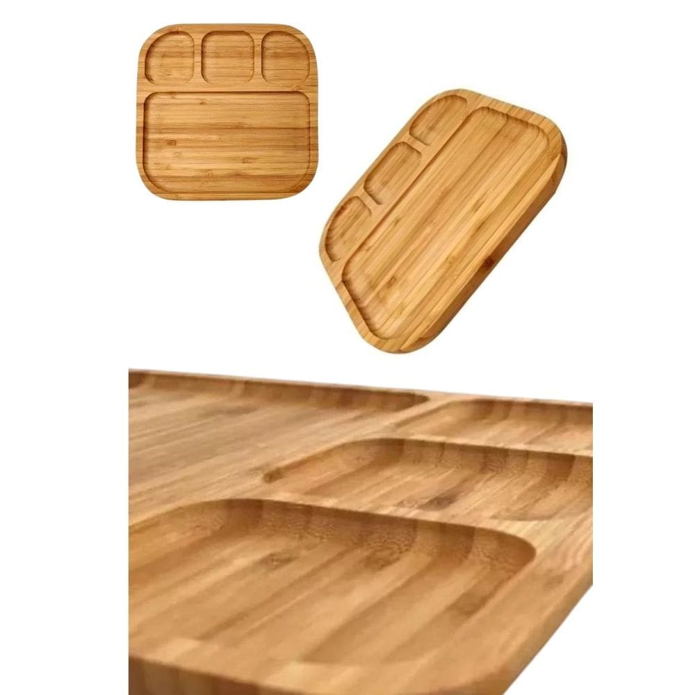 Petisqueira frios churrasco Grande 19,5x19,5cm Bambu