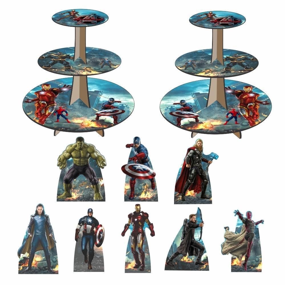 Vingadores Kit 2 Baleiros Com 8 Displays De Mesa