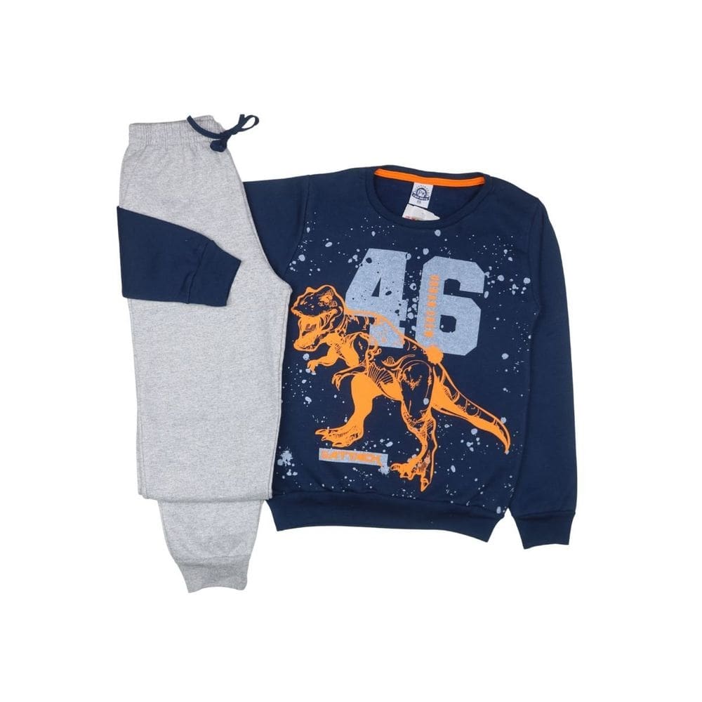Conjunto Menino Moletom Peluciado Inverno Frio Dinossauro