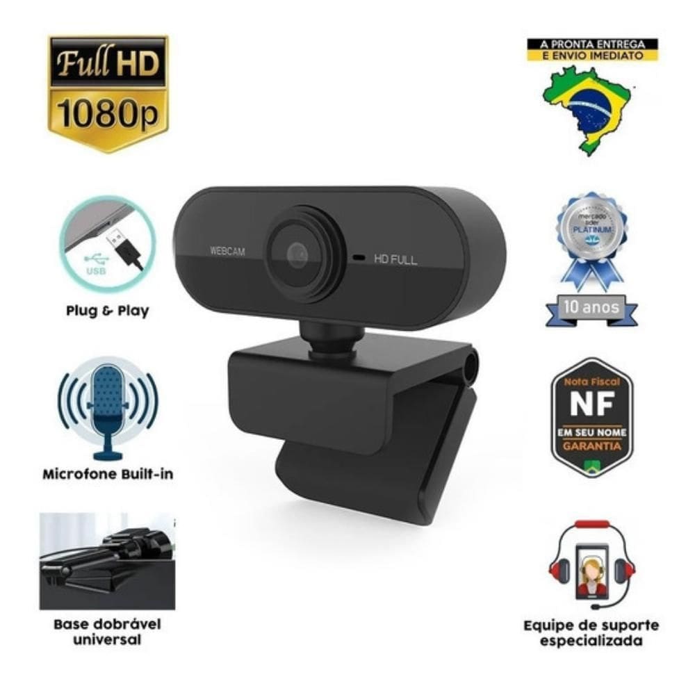 Full Hd 1080P Webcam Microfone Visão Computador Câmera