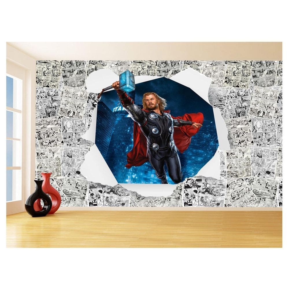 Papel De Parede 3D Heróis Página Quadrinhos Hq 3,5M Nhma187