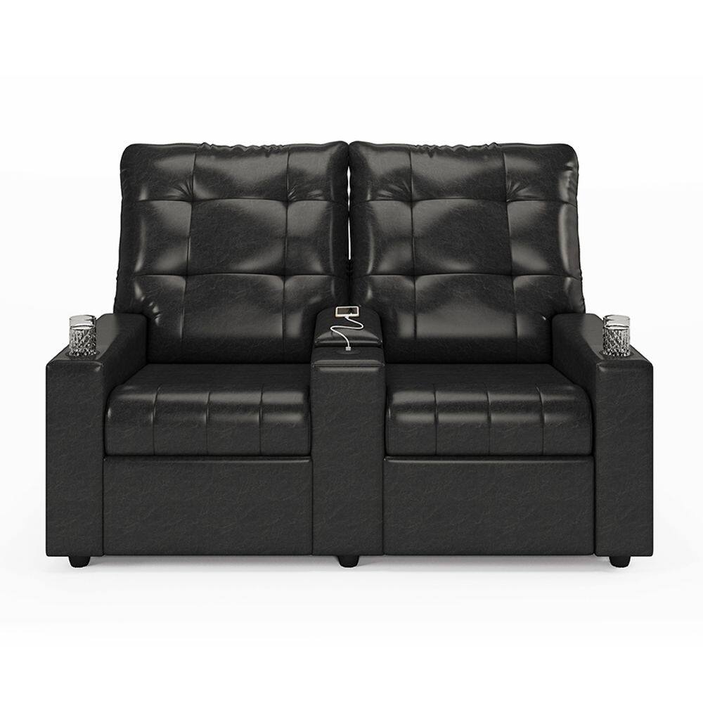 Poltrona Reclinável Para Cinema Parma 2 Lugares Baú USB PU Brilho FH1 - D`Rossi