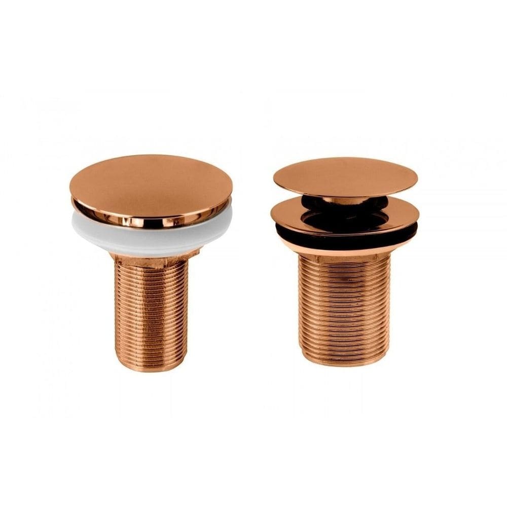 Kit 01 Válvula de Escoamento 7/8´e uma Válvula de Escoamento 1.1/4´ Rose Gold Ducon Metais Rosé Gold