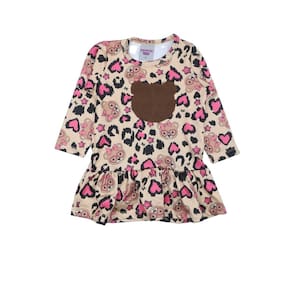 Vestido Peluciado Sublimado Bebê Menina Ursinha Inverno