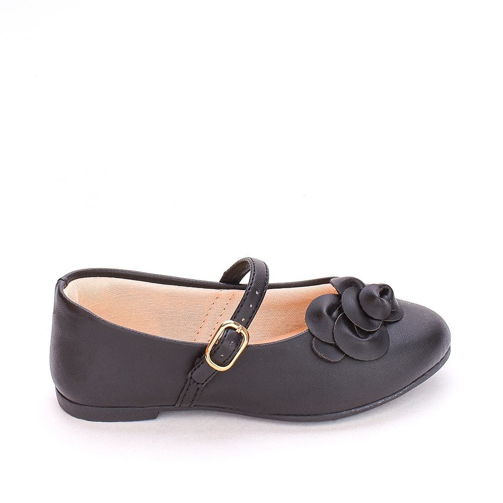Sapatilha Bailarina Infantil Kidy Comfort Preto com Flor