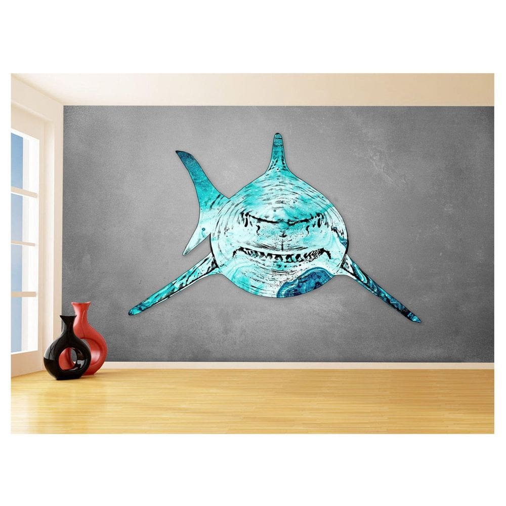 Papel De Parede Animais Pop Art Tubarão Cores 3,5M Pxa561