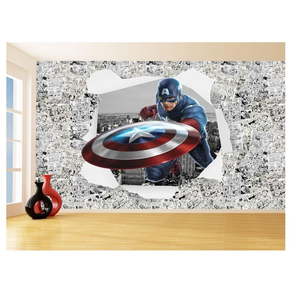 Papel De Parede 3D Heróis Página Quadrinhos Hq 3,5M Nhma258