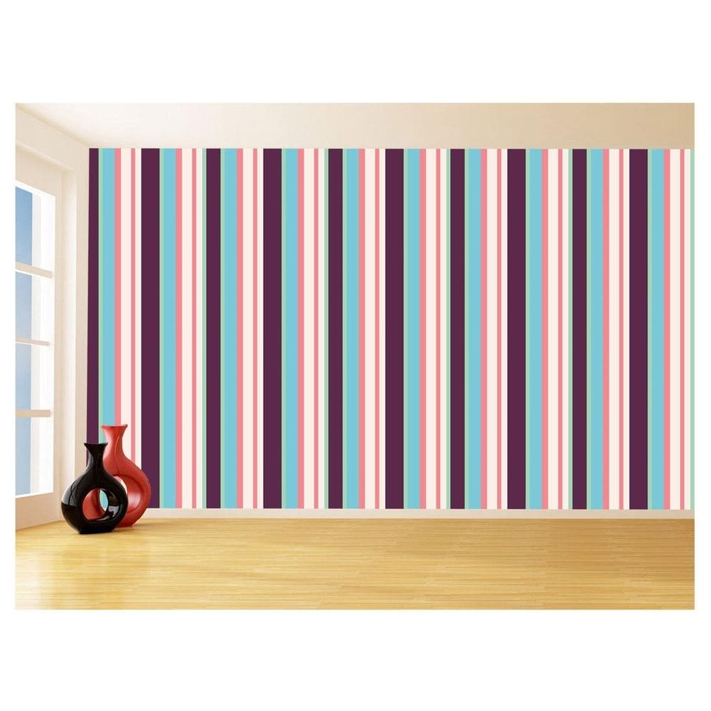 Papel De Parede 3D Listras Coloridas Verticais 3,5M Lst23