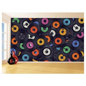 Papel De Parede 3D Musica Vinil Antigos Retrô 3,5M Mus85