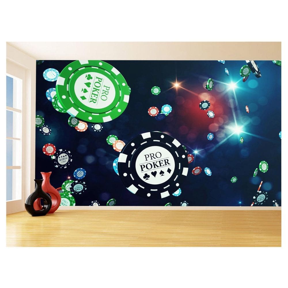 Papel De Parede Salão De Jogos Cassino Fichas 3,5M Jcs136