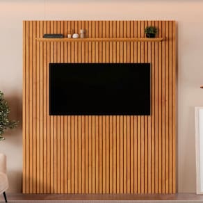 Painel para TV Até 75 Polegadas Paris Ripado 1 Prateleira 13679 Naturalle - Mavaular