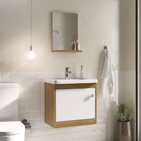 Conjunto de Móveis para Banheiro C00525 Lâmina Mel / Branco