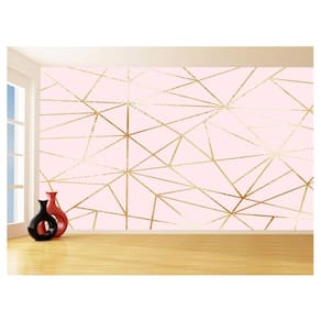 Papel De Parede 3D Geométrico Rosa Claro Riscos 3,5M Gmt05