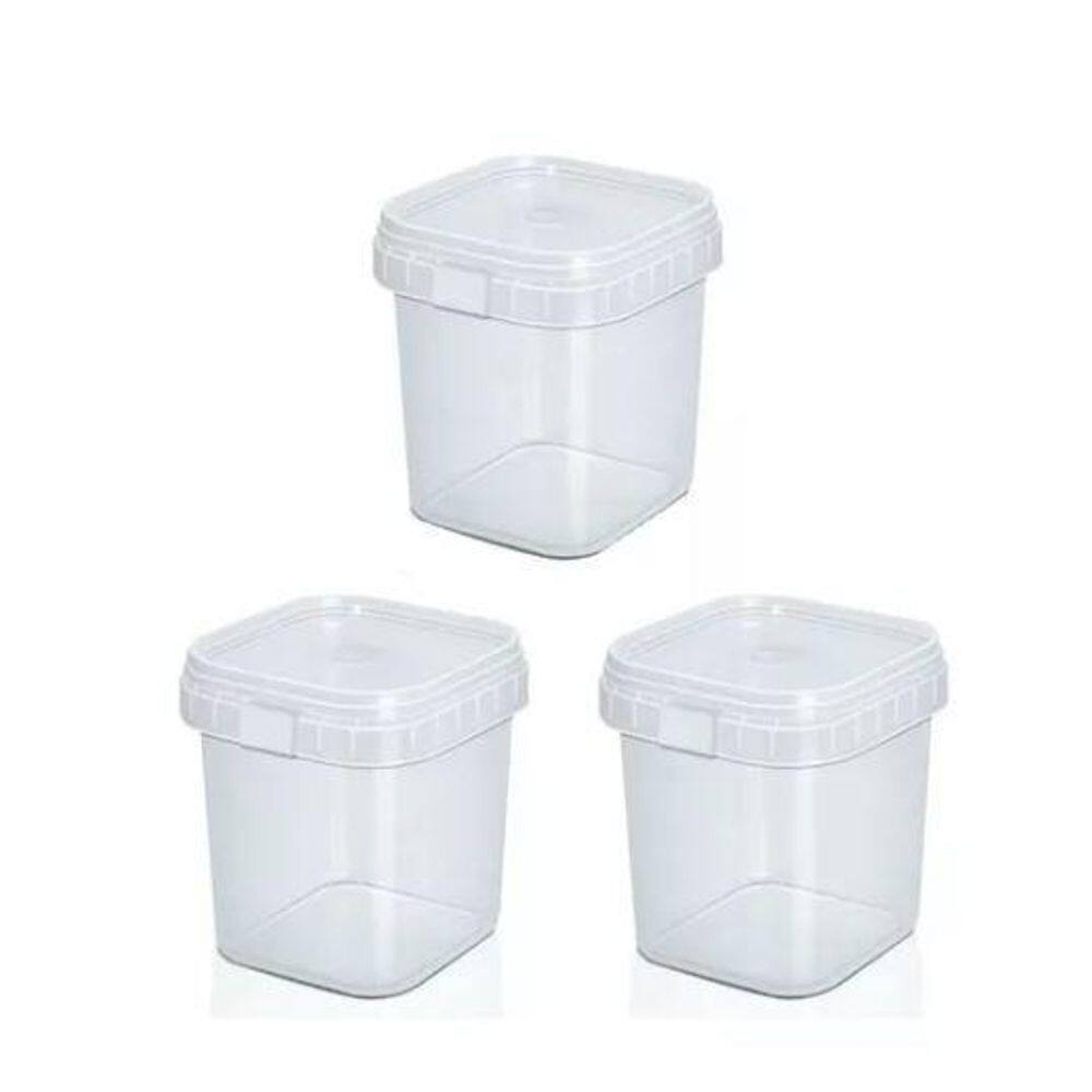 Pote Quadrado Transparente 220ml - Ideal para Bolos