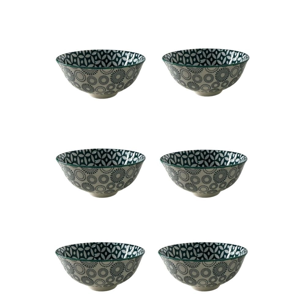 6 Bowls Cumbucas Tigelas porcelana Estampada 300ml