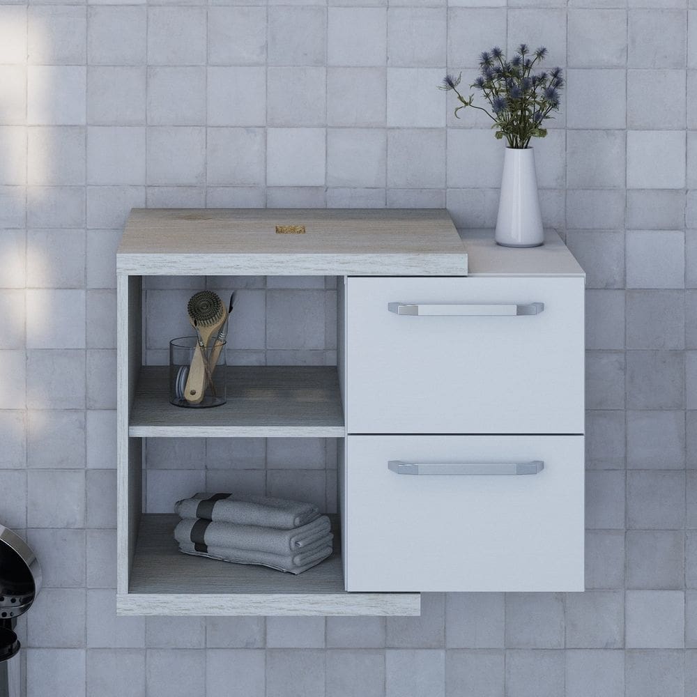 Armário Gabinete Nexus 65cm Contemporâneo Snow/Branco Chess