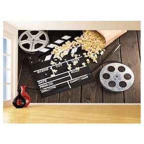 Papel De Parede 3D Arte Cinema Rolo Filme Pipoca 3,5M Tra59