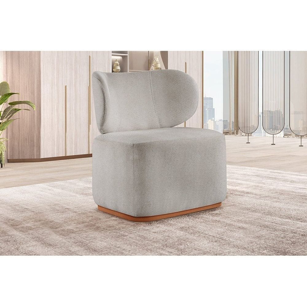 Poltrona Para Sala De Estar Moderna Sun Cinza