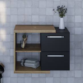 Armário Gabinete Nexus 65cm Lâmina Mel/Preto Ônix