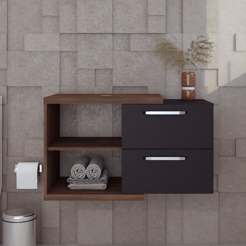 Armario Gabinete Nexus 83 cm Nogal/Preto Ônix