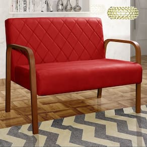 Sofá 2 Lugares Namoradeira Lara Decoração Sala Quarto Recepção Vermelho