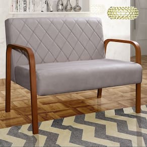 Sofá 2 Lugares Namoradeira Lara Decoração Sala Quarto Recepção Cinza Capuccino