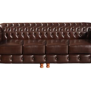 Conjunto De Sofá 4 Lugares E 2 Poltronas Chesterfield Luís Xv Café