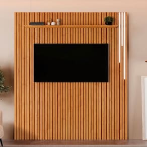 Painel para TV Até 75 Polegadas Paris 1 Prateleira Ripado com Led 13679.108 Naturalle - Mavaular