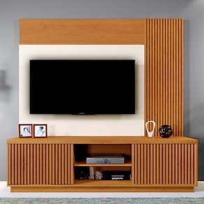 Estante para TV Até 75 Polegadas Logan 2 Portas Naturalle/Off White - Mavaular