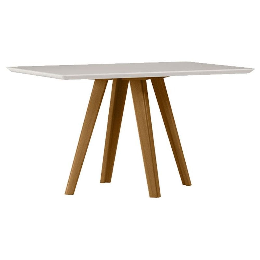 Mesa de Jantar 160x90 cm Mariah com Vidro Ype Off White - New Ceval