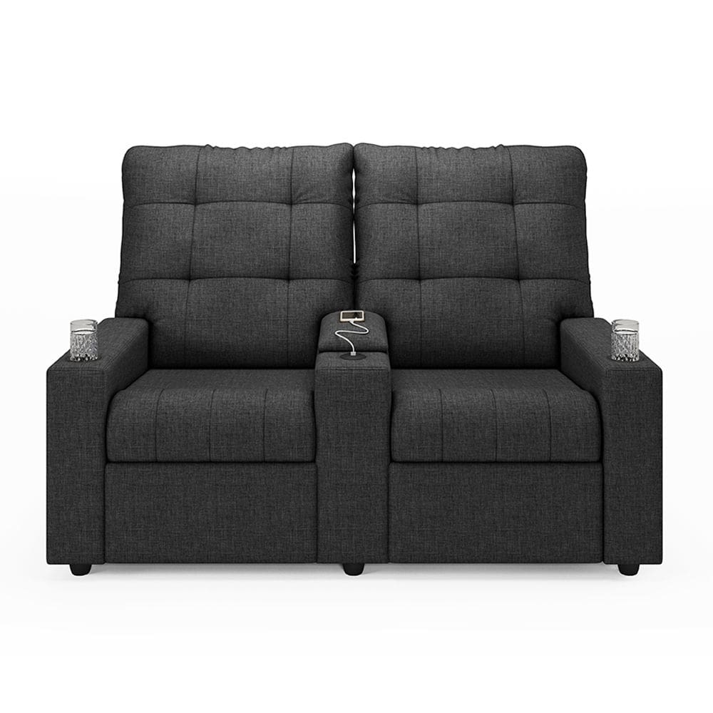 Poltrona Reclinável Para Cinema Parma 2 Lugares Baú USB Linho FH1 - D`Rossi