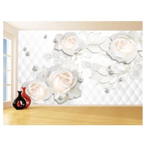 Papel De Parede 3D Floral Textura Sala Flores 3,5M Xfl309