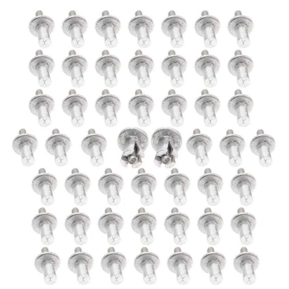 Rebites Fixadores Grampos Em Aluminio 7Mm - Kit 100 Peças