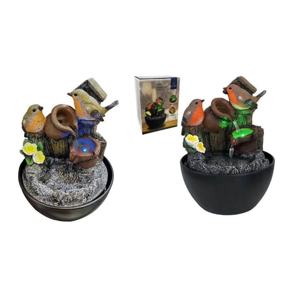 Fonte Decorativa Dois Passaros E Jarro De Mesa E Chão Resina