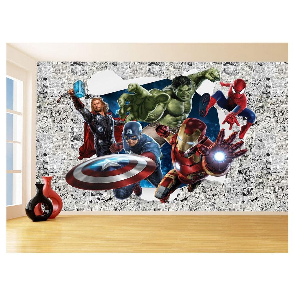 Papel De Parede 3D Heróis Página Quadrinhos Hq 3,5M Nhma208