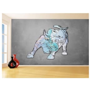 Papel De Parede 3D Animais Pop Art Touro Bull 3,5M Pxa194