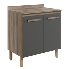 Balcao 02 Portas 80cm Com Tampo 16986 Crvlh Nature Chumb Nicioli