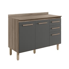 Balcao 03 PT 120cm Com Tampo 16988 Crvlh Nature Chumb Nicioli