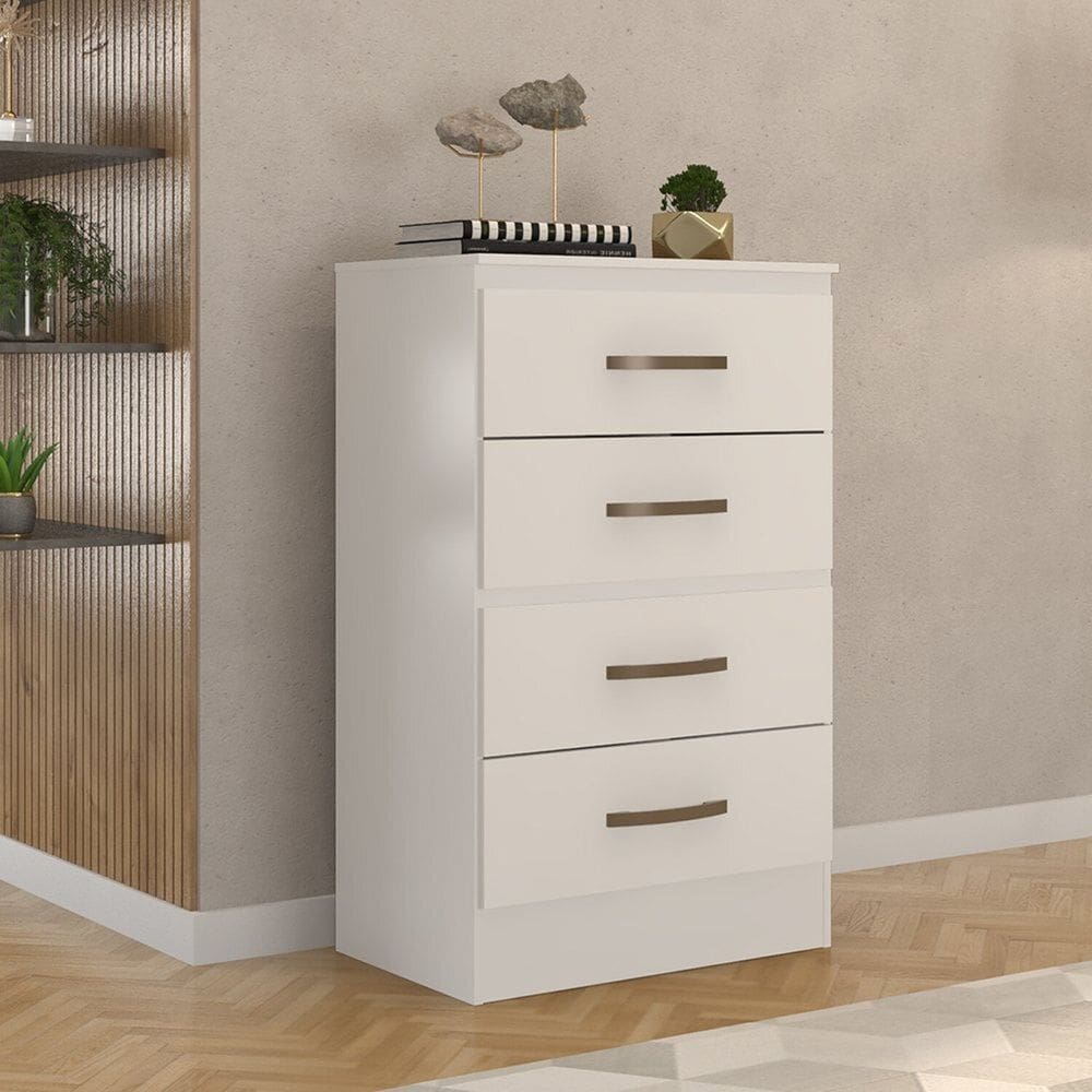 Cômoda 4 Gavetas Lite Branco Brilho