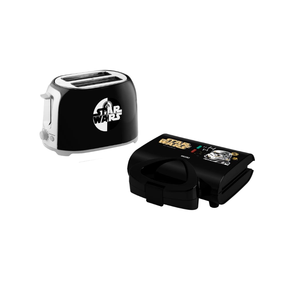 Kit Mallory - Sanduicheira Star Wars Preta 750W 127V + Torradeira Star Wars Mallory - 127V