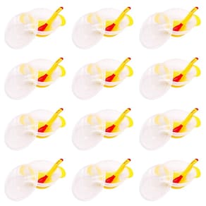 Prato e Colher Refeição Infantil Amarelo Libaby - Kit com 12 Unidades