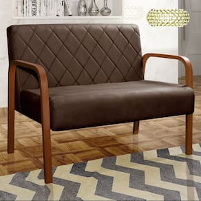 Sofá 2 Lugares Namoradeira Lara Decoração Sala Quarto Recepção Marrom