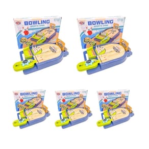 Brinquedo Game Modalidade Boliche Jogo de Mesa Verde - Kit 5 Unidades