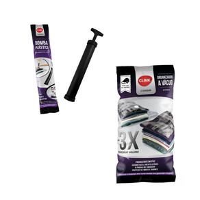 Kit Saco Organizador A Vácuo 50X60Cm C/ Bomba Manual Clink