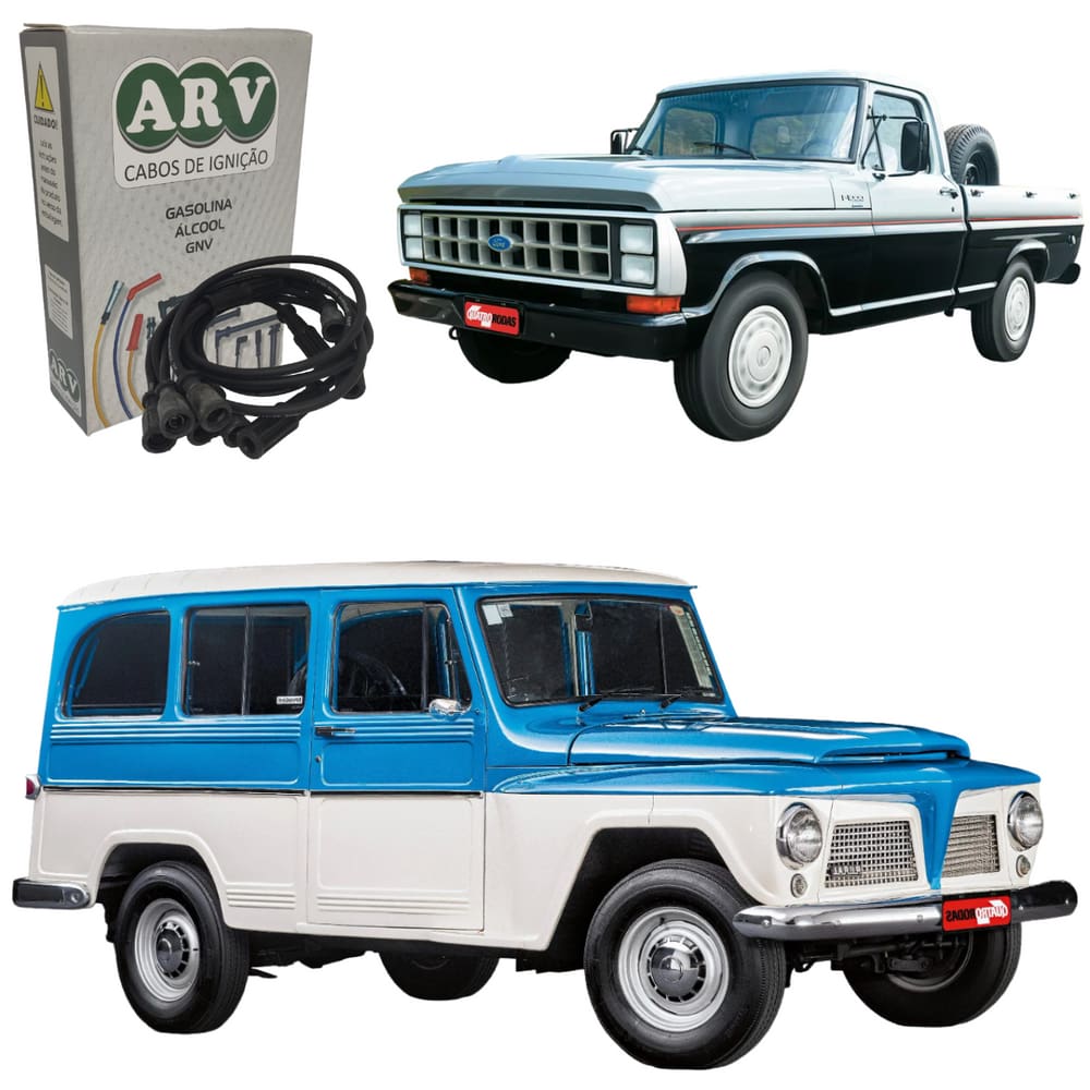 Jogo de Cabo De Ignição ARV  F1000 Jeep Rural 4 Cilindros
