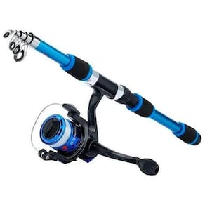 Kit De Pesca Portátil Molinete + Vara + Linha E Acessórios