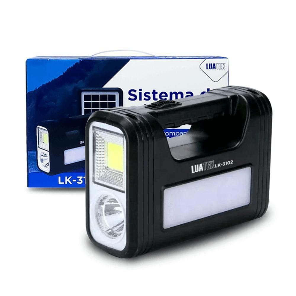 Sistema De Luz Placa Portátil Solar 3 Lâmpadas Led Luatek